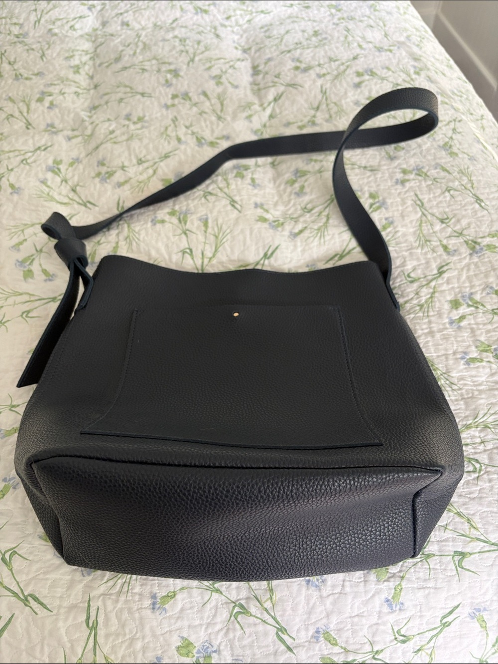 Classic Faux Navy Pebbled Leather Shoulder Bag - Ulta Crossbody